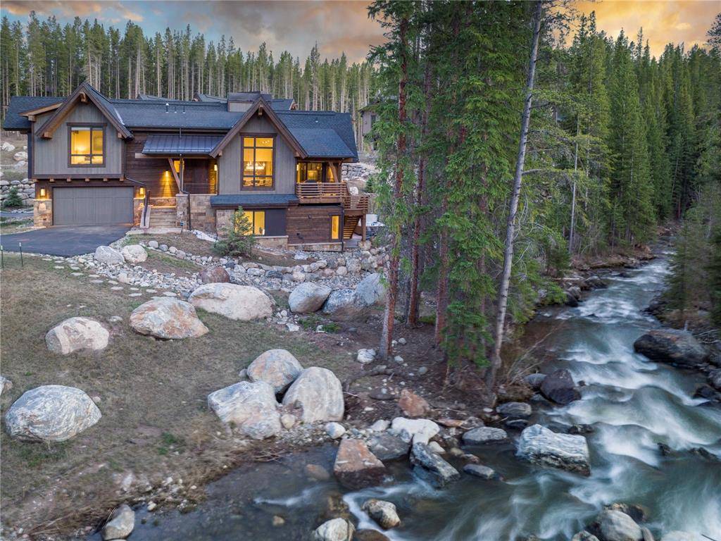Hear the Blue River cascading by from this amazing Rivers Edge home.