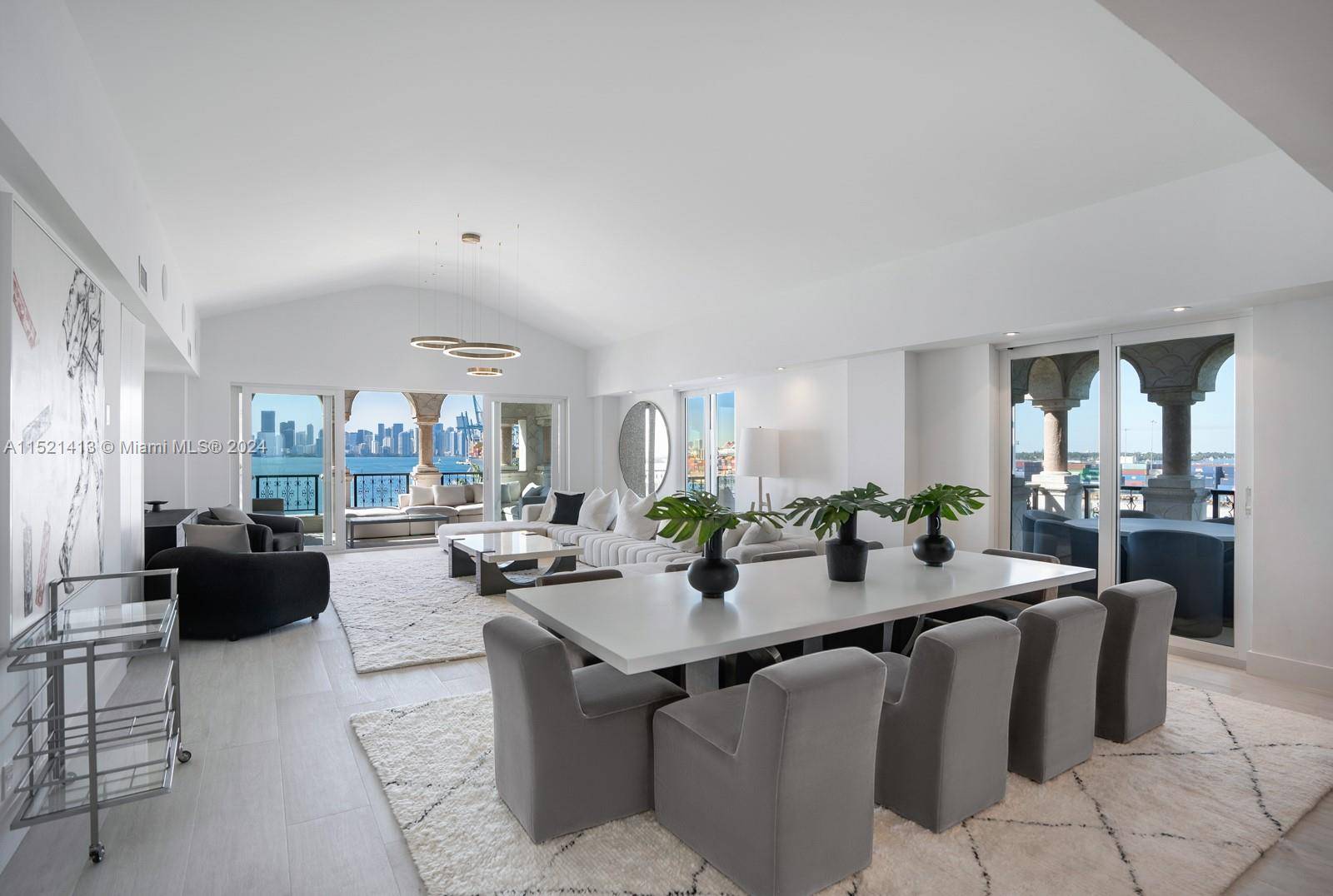 Magnificent Bayview corner unit at private Fisher Island.