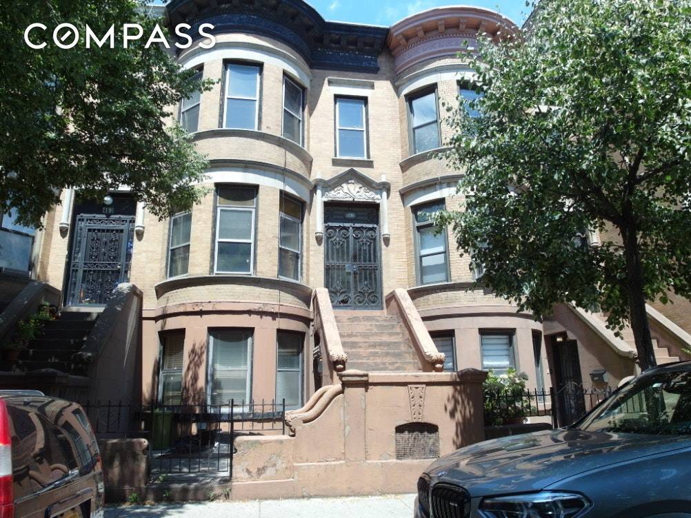 Carpe Diem... Create your dream home in this well proportioned south facing three family home in Historic Park Slope.