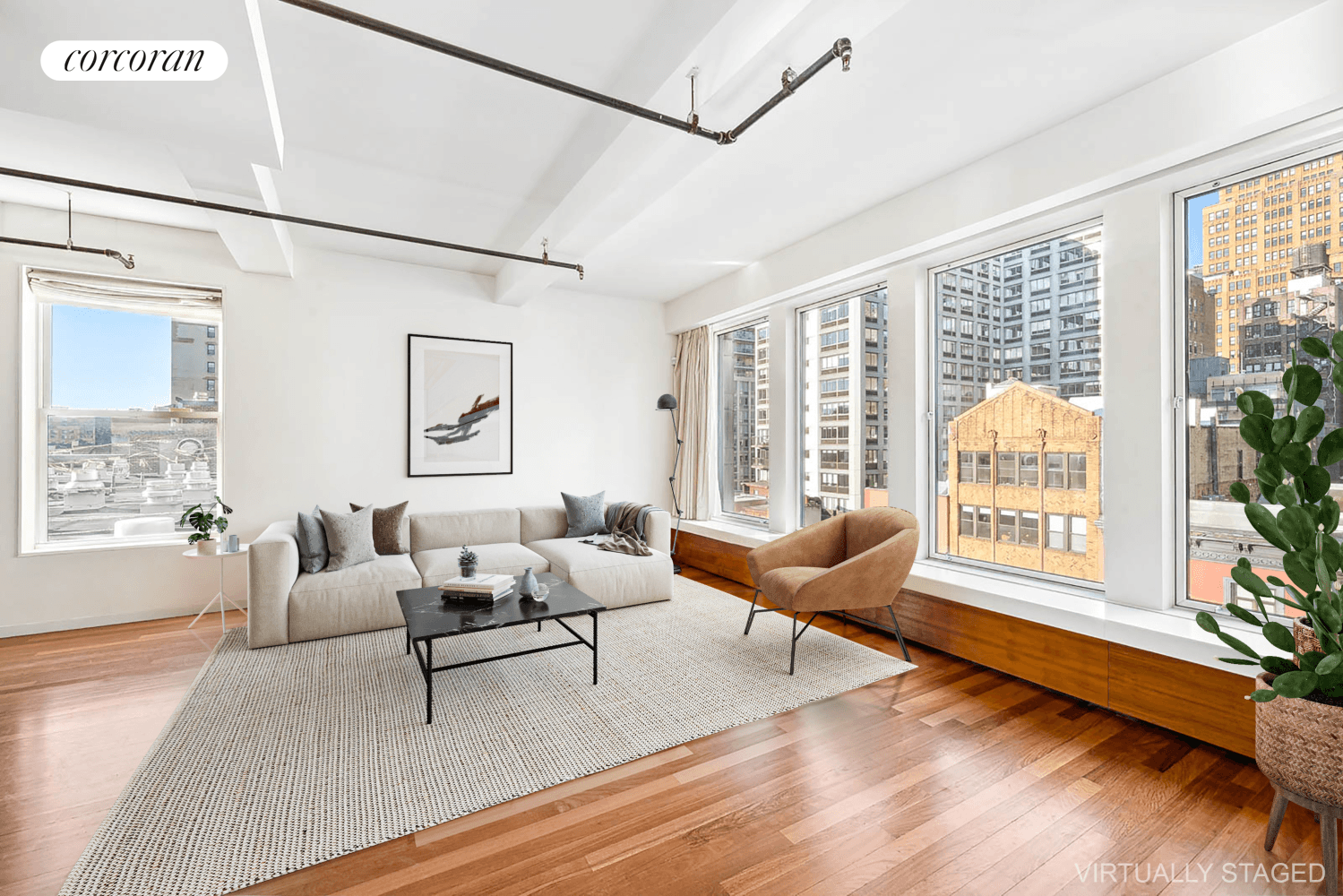At the intersection of Prime Chelsea and the Flatiron District resides an 1865sqft 3 bedroom penthouse loft condominium with 1400sqft outdoor roof terrace with wide open downtown views and all ...