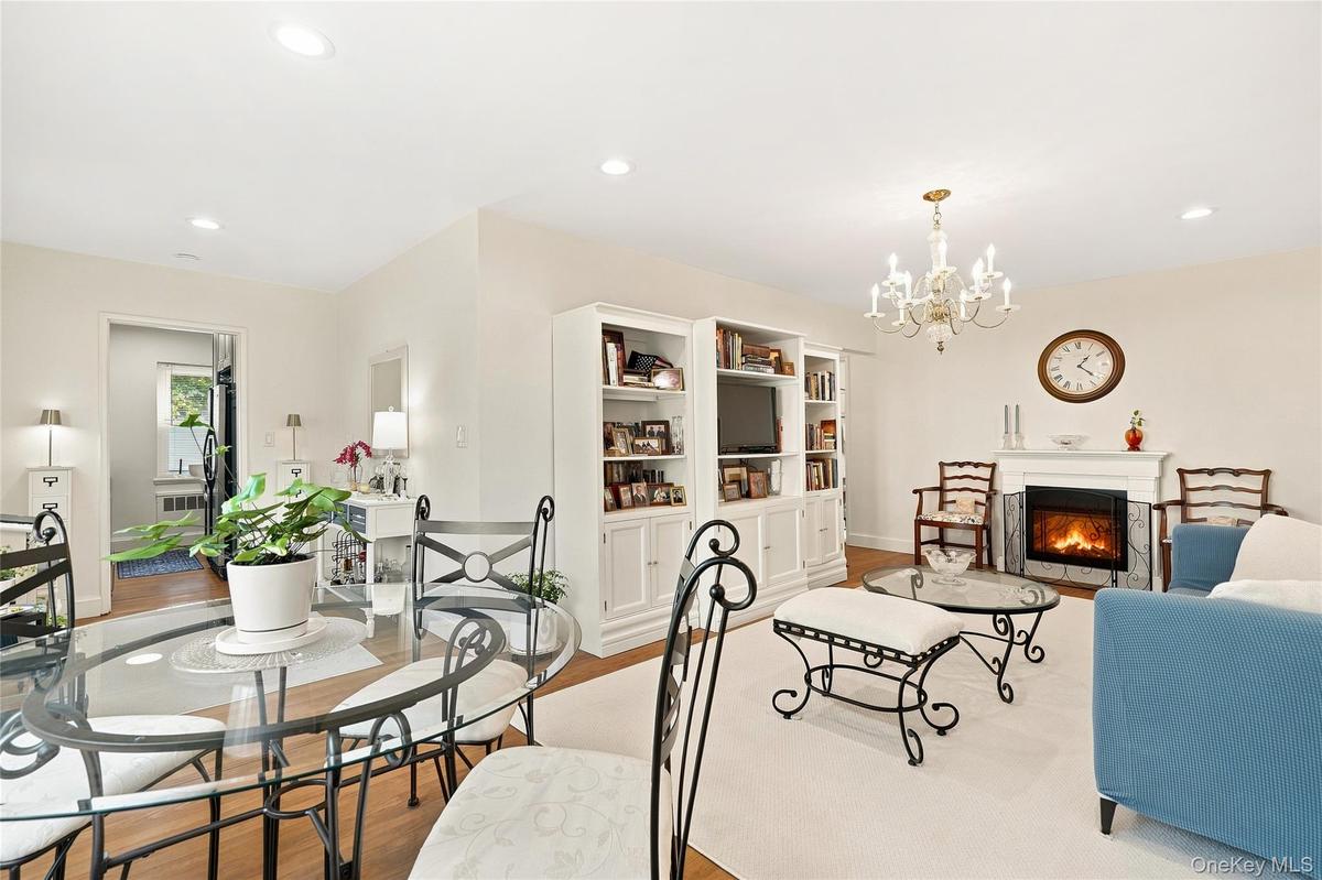 Length pf Living Room with wonderful electric fireplace