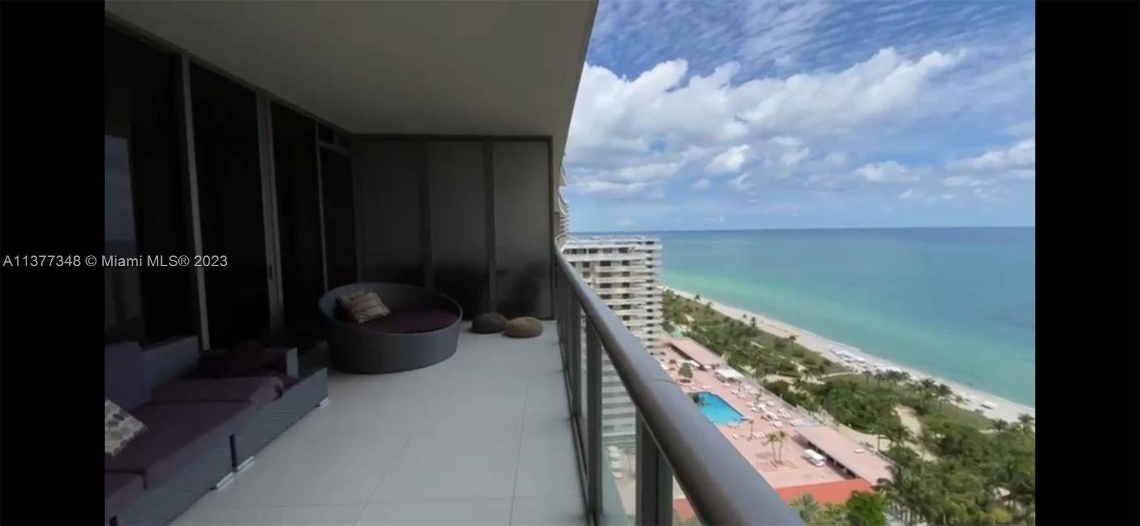 furnished, 2 beds, 2 1 2 Baths with direct ocean view.