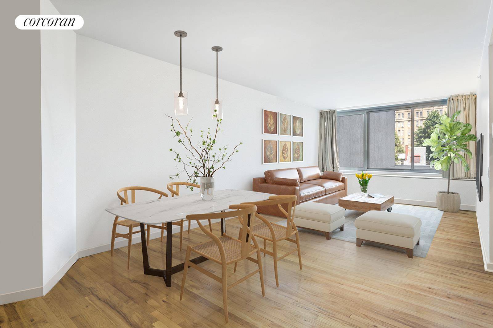 Rarely available, this 1, 435 square foot stylish 3 bedroom, 2 bathroom Fort Greene condo unit in a full service elevator building offers room to breathe.