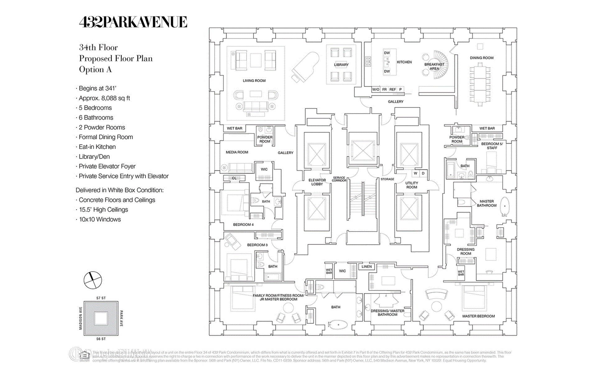 Rare opportunity to create a custom designed full floor residence at 432 Park Avenue.