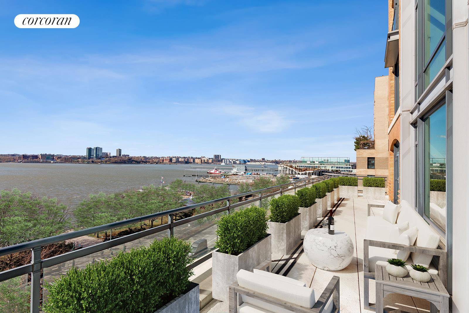 A rare opportunity to own a trophy West Village condo residence with private outdoor space and unobstructed views of the Hudson River.