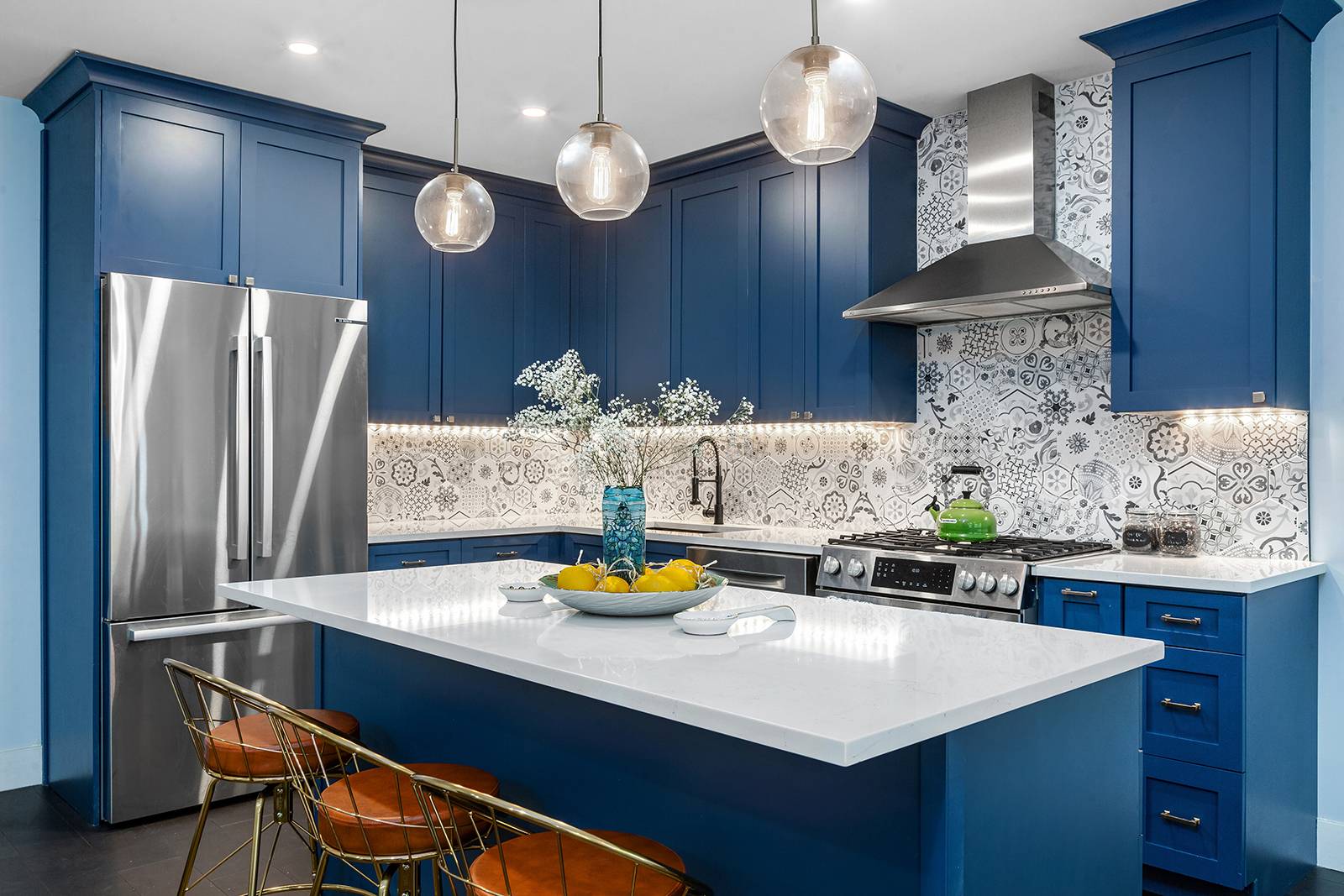 Boasting nearly 1, 200 square feet, this home has undergone a complete transformation and offers a renovated kitchen with beautiful blue cabinetry, Quartz countertops, top of the line Bosh kitchen ...