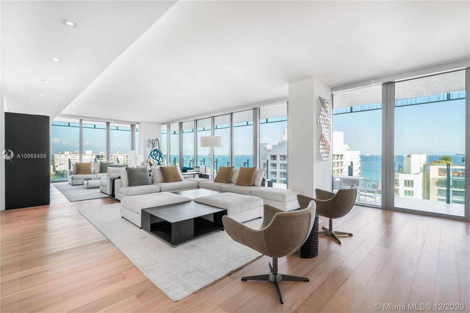 Take in sweeping ocean, South Beach, Miami City skyline views from luxurious full floor residence inside South of Fifths most significant new development, Glass !