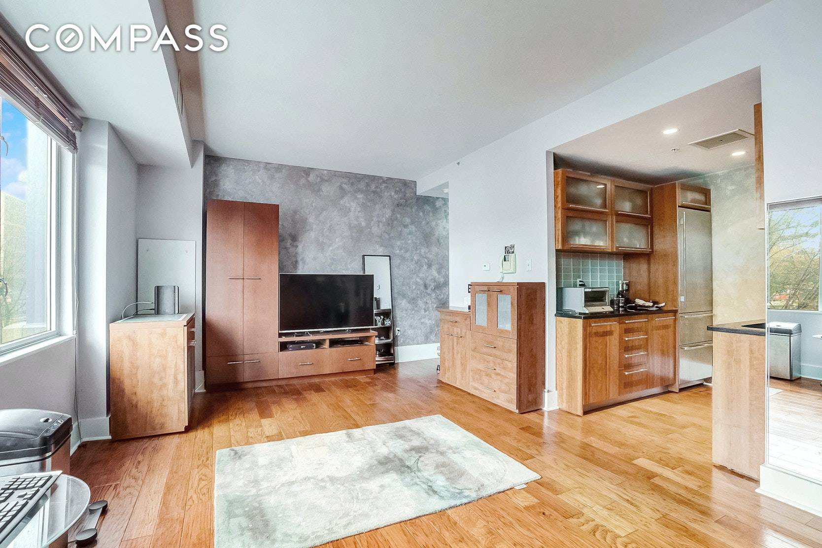 Welcome to unit 2B at 415 Leonard Street, this studio condo over looks McCarren Park and comes with a deeded parking space.