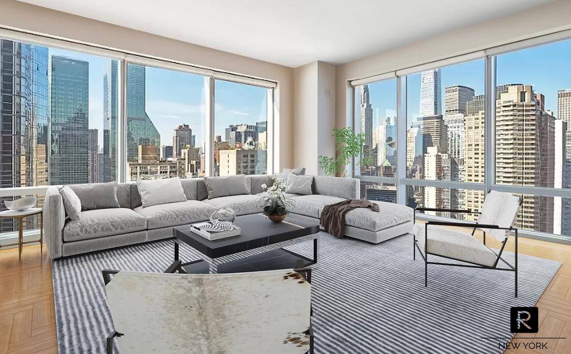 Located at 845 United Nations Plaza, 36C is an exquisite 2 bedroom, 3 bathroom corner residence, flooded with natural light and offering breathtaking Manhattan views.