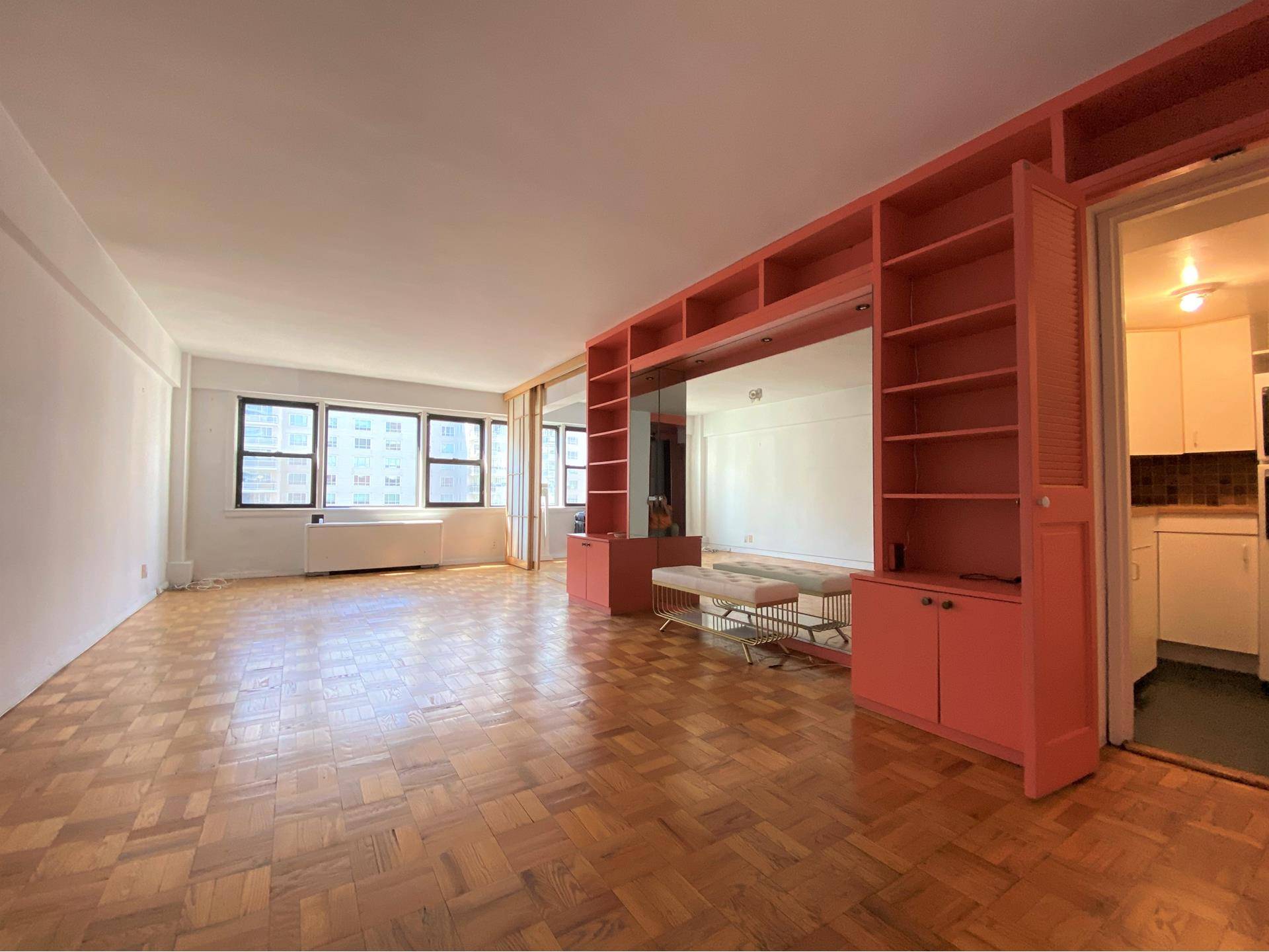 Large Alcove Studio that can be converted into a junior one bedroom.