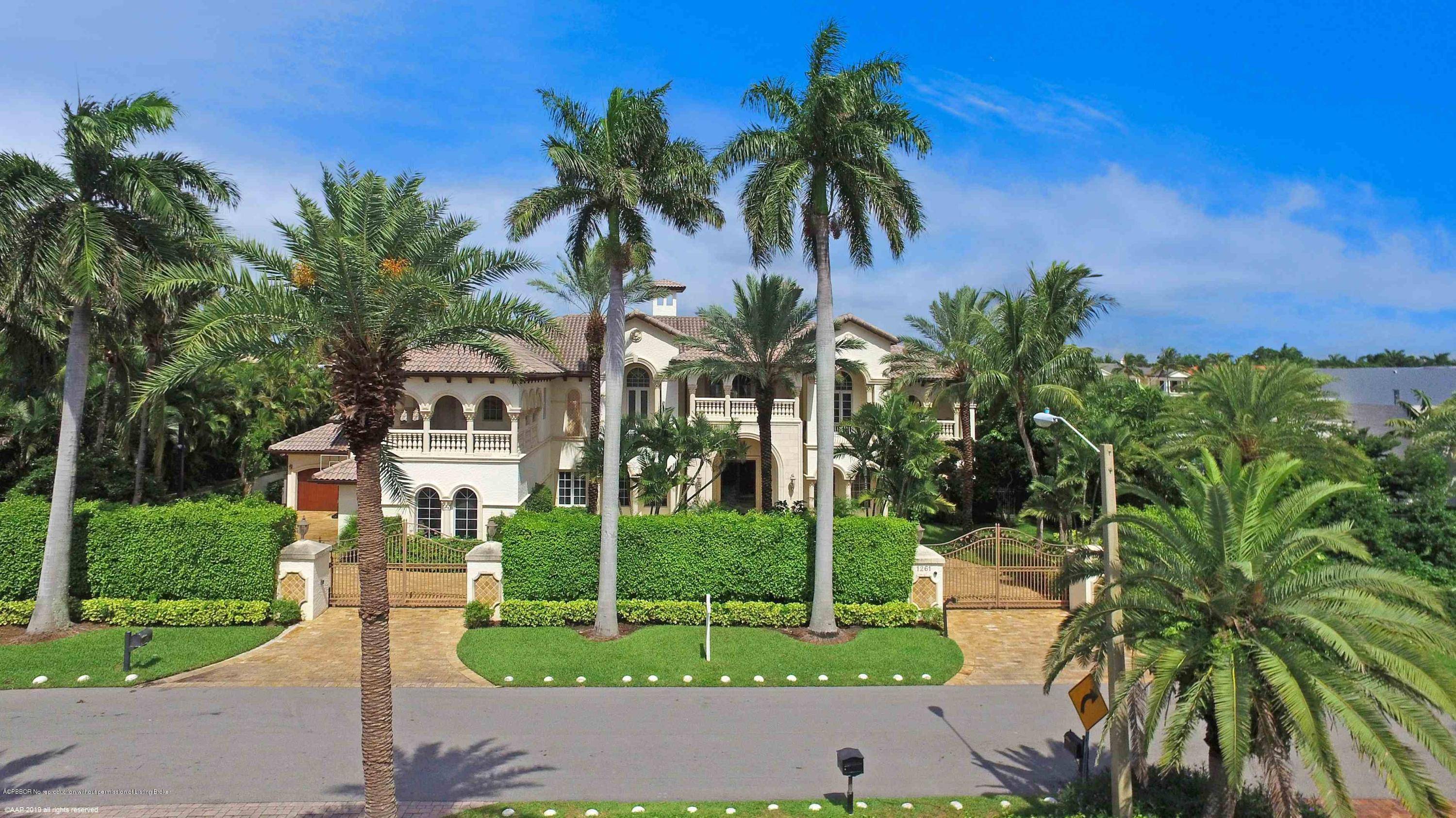 This 15, 883sf gated Mediterranean Spanish Estate is complete and ready for the next homeowner, with 140' of beautiful Intracoastal waterfrontage and sitting on over 1 2 acre, maintained to ...