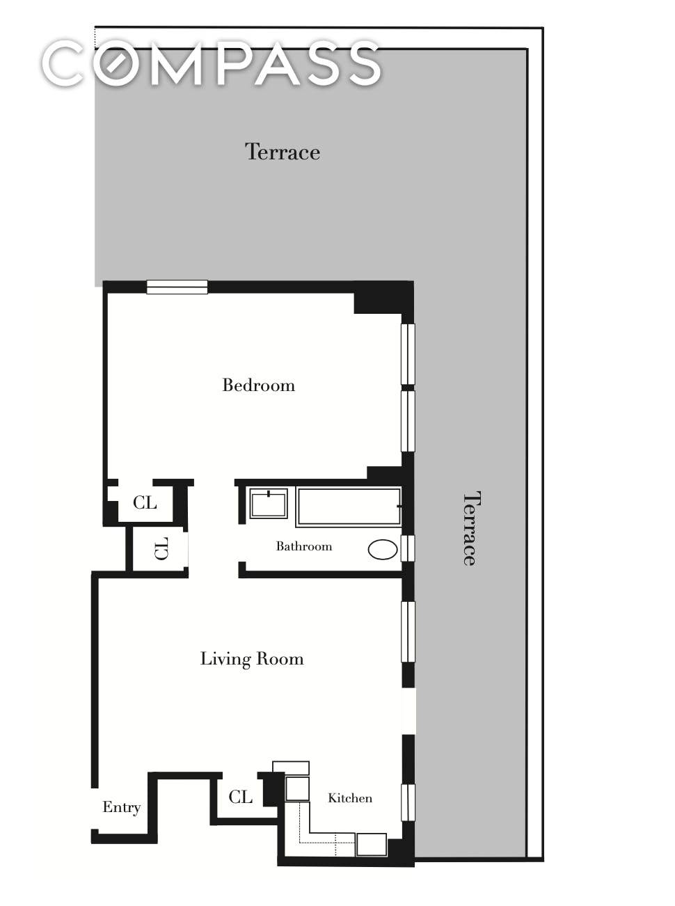 Massive Wraparound Terrace rarely does a terraced apartment come available at 433 West 34th Street and here is your chance !