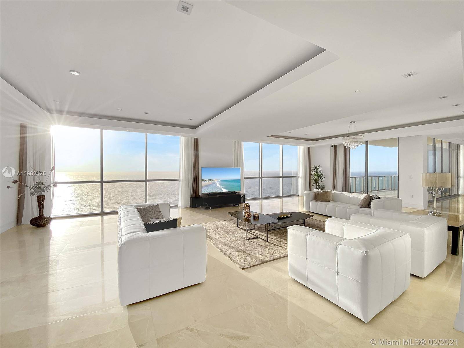 Live the 5 star luxury resort lifestyle from the entire full floor Tower Suite at the very exclusive and private Mansions at Aqualina in Sunny Isles, Florida.