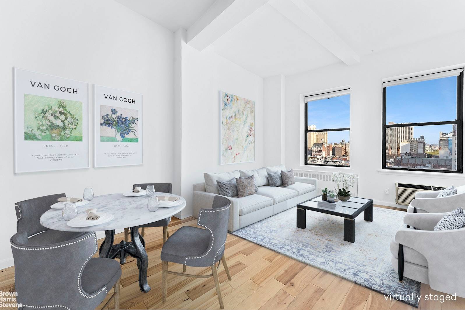 Expansive views of the City and Freedom Tower from every room along with dramatic 10 foot ceilings the perfect backdrop for a magnificent home.