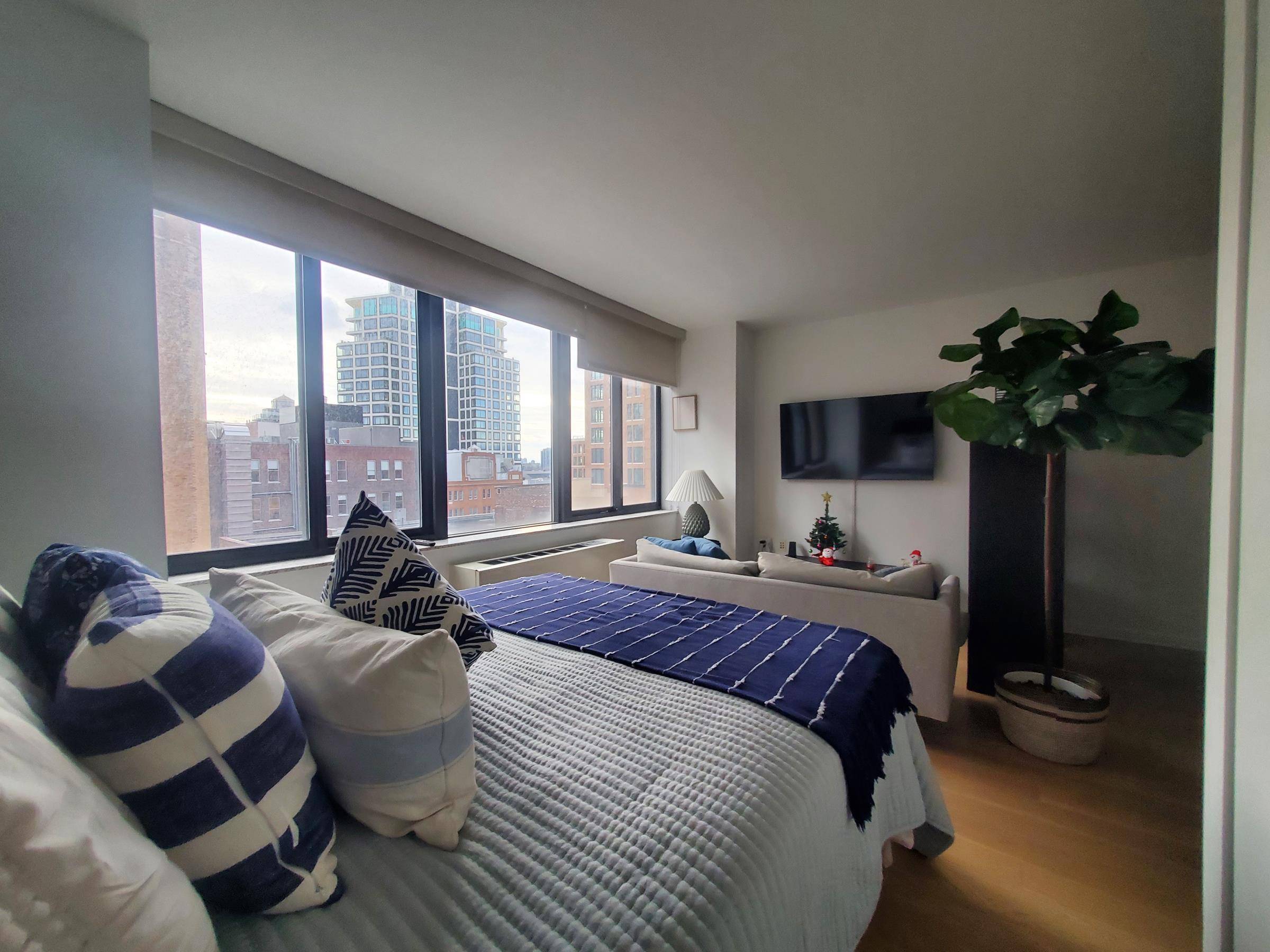 This bright and lovely south facing, rent stabilized, alcove studio, with a walk in closet and in unit, vented washer dryer and upgraded strip wood floors at the wondrous The ...