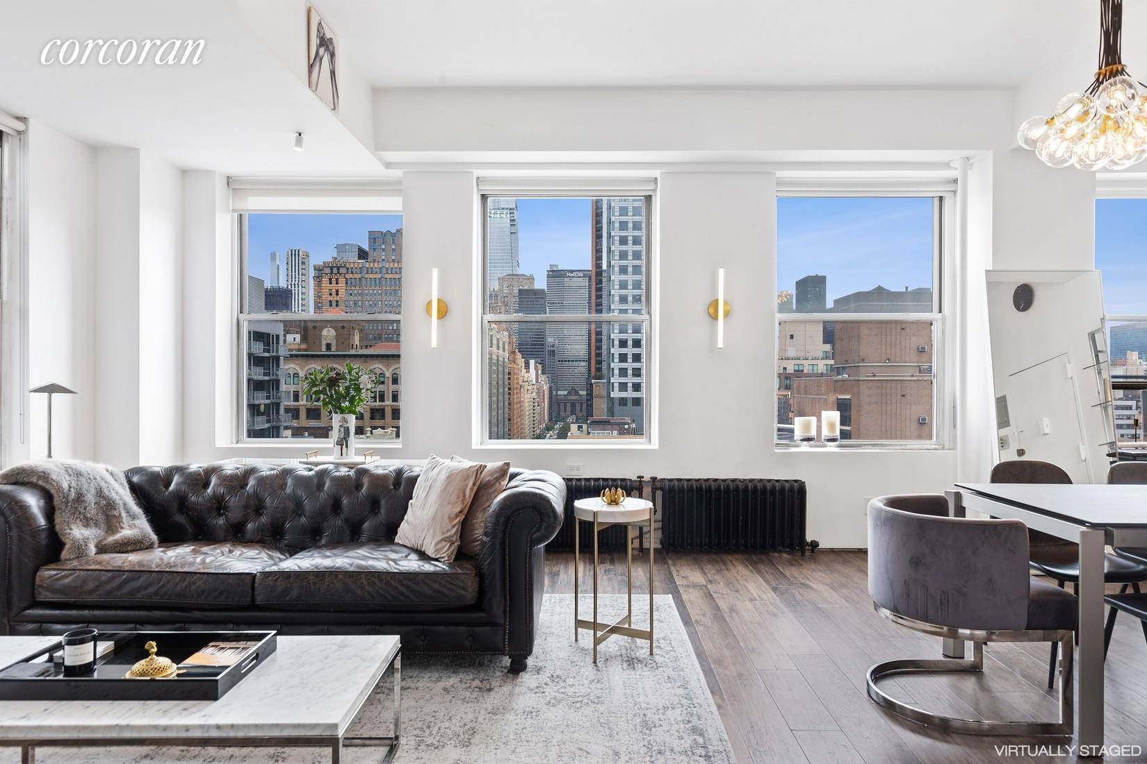 GORGEOUSLY RENOVATED SUNNY CORNER 1 BR LOFT WITH ICONIC NYC VIEWS !