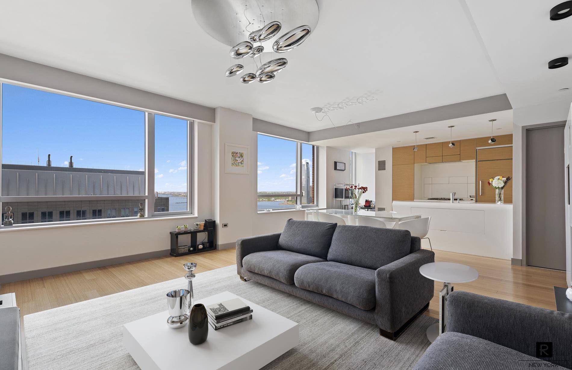 Townhouse living with river views in the Riverhouse, the only LEED Gold Green condominium in North Battery Park West Tribeca.