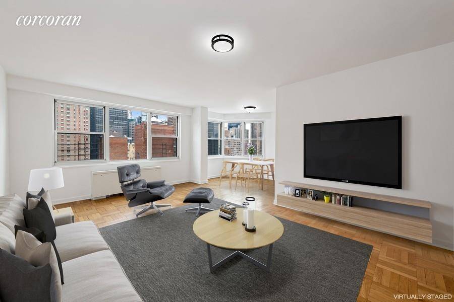 Welcome to 155 East 34th Street 19C This expansive, high floor Two Bedroom, Two Bathroom apartment is located in the heart of Murray Hill in one of the area's premiere ...