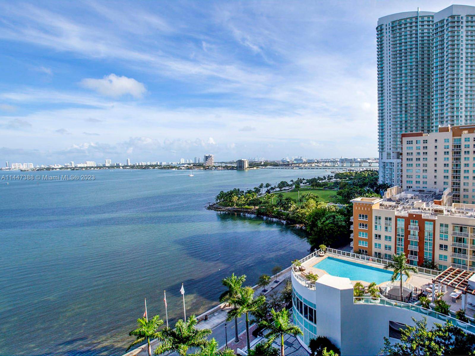 Enjoy incredible views of the bay and Miami Beach skyline from this designed furnished residence.