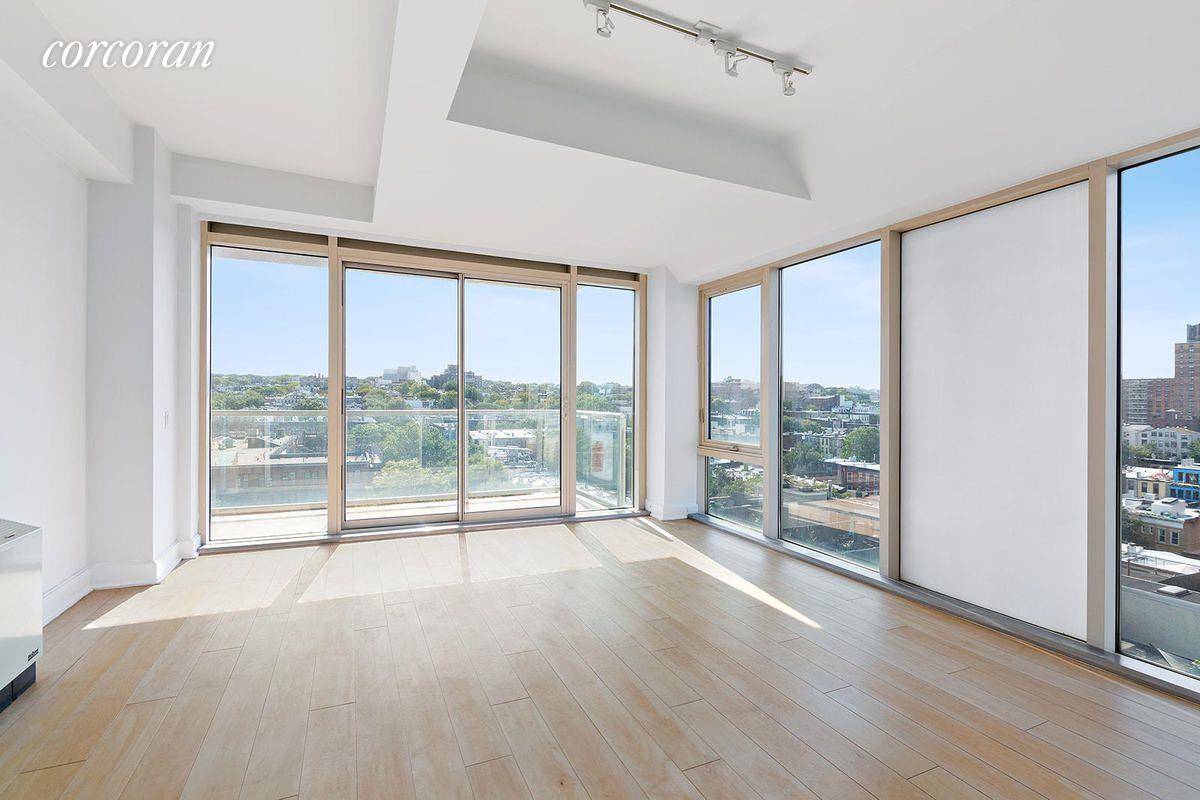 Spectacular views ! Enjoy rare floor to ceiling views from this striking 3 bedroom, 2 bathroom condo featuring triple exposures 2 balconies and open Brooklyn and Manhattan skylines as far ...