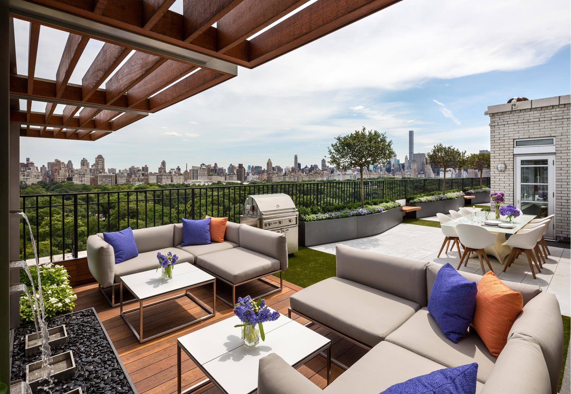 Perched high above Central Park, this award winning penthouse boasts one of the most spectacularly landscaped, wrap around private terraces in Manhattan.