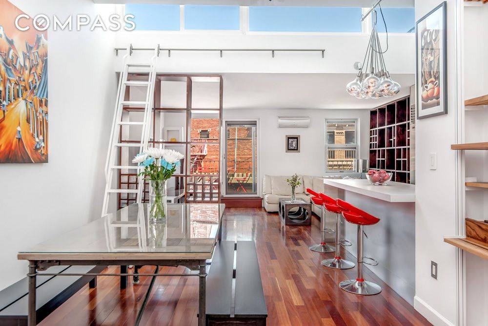 Peerless Penthouse. On offer in hip Nolita a seldom available open plan, fully renovated, partially furnished unfurnished to be discussed approximately 900 SF one bedroom penthouse with private terrace.