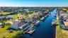 Drone shot of home with canal view