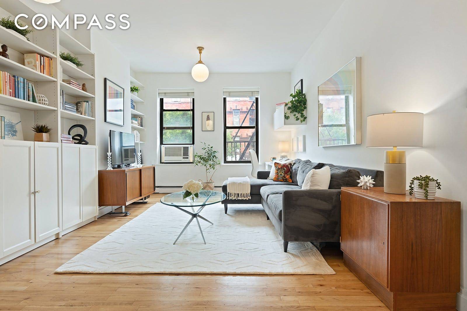 Welcome home to this stylish and smartly designed two bedroom, one bathroom residence only two short blocks from Prospect Park.