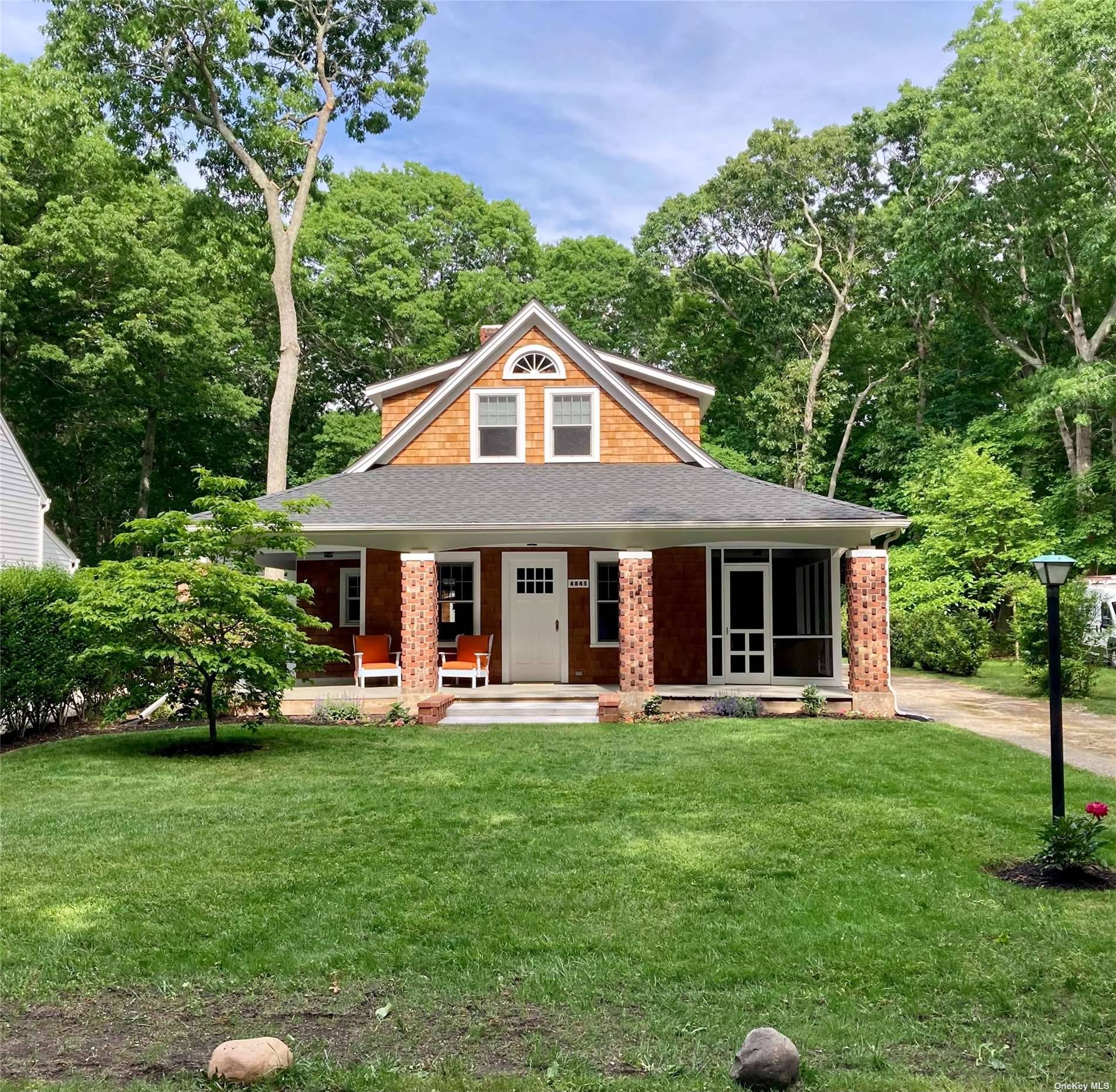 This home at 4845 South Harbor Road, Southold, is a truly unique and meticulously renovated craftsman cottage that is comfortable and charming.
