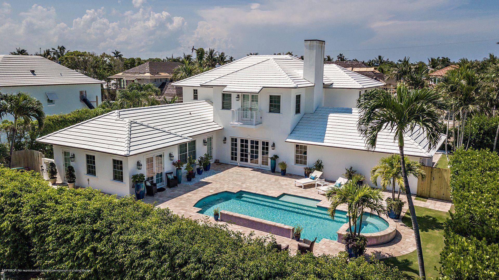 Lovely home built in 2015 situated on a private lot with a high elevation on coveted Ocean Terrace in the North End of Palm Beach, just a few homes from ...