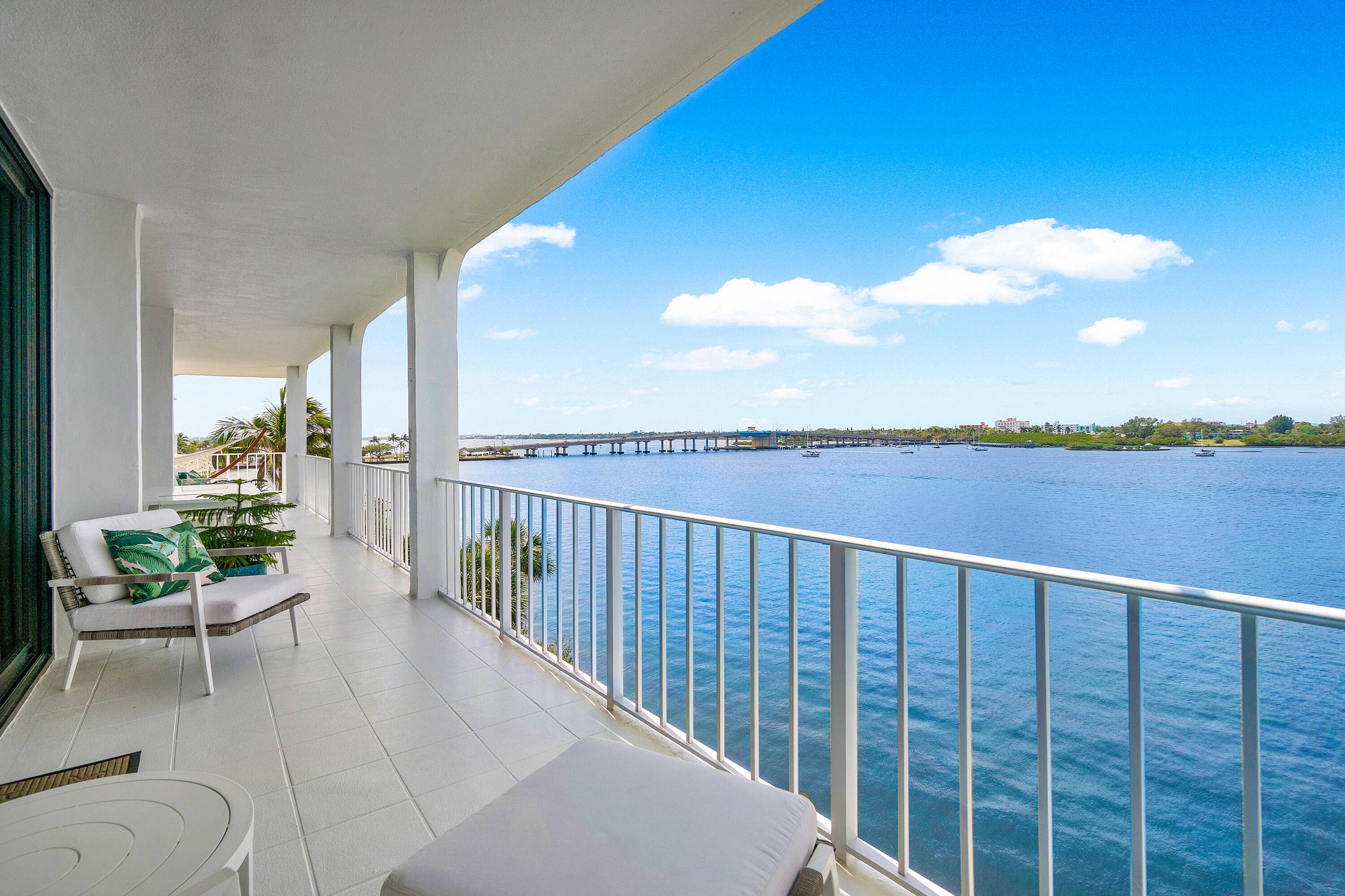 Sweeping Intracoastal views from this waterfront apartment featuring a 600ft wraparound terrace with ultimate privacy.