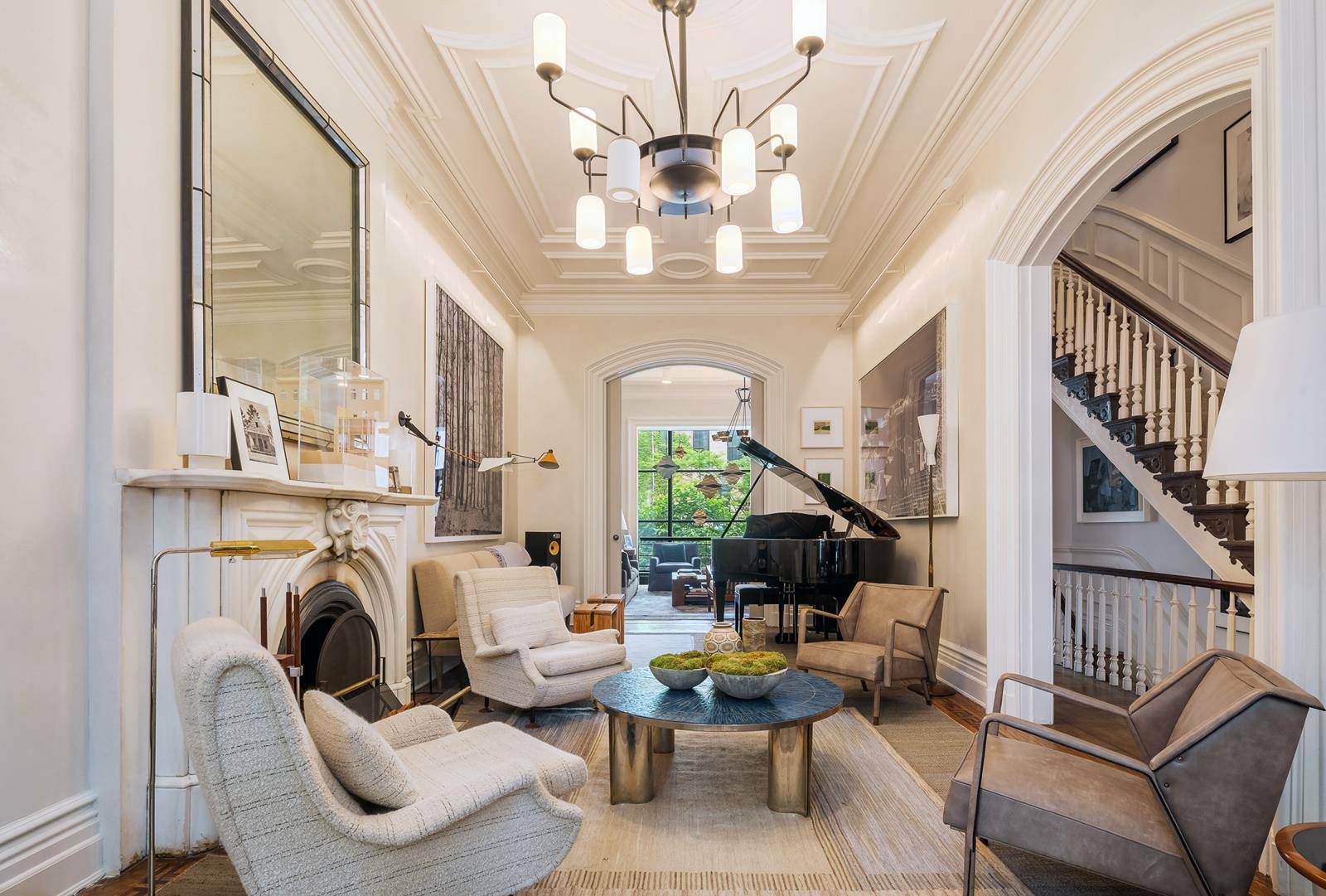 Dream West Village Mansion Exceptionally tall and extraodinarily deep Italiante townhome on 95 lot with stunning southern views and light on the very best West Village block.