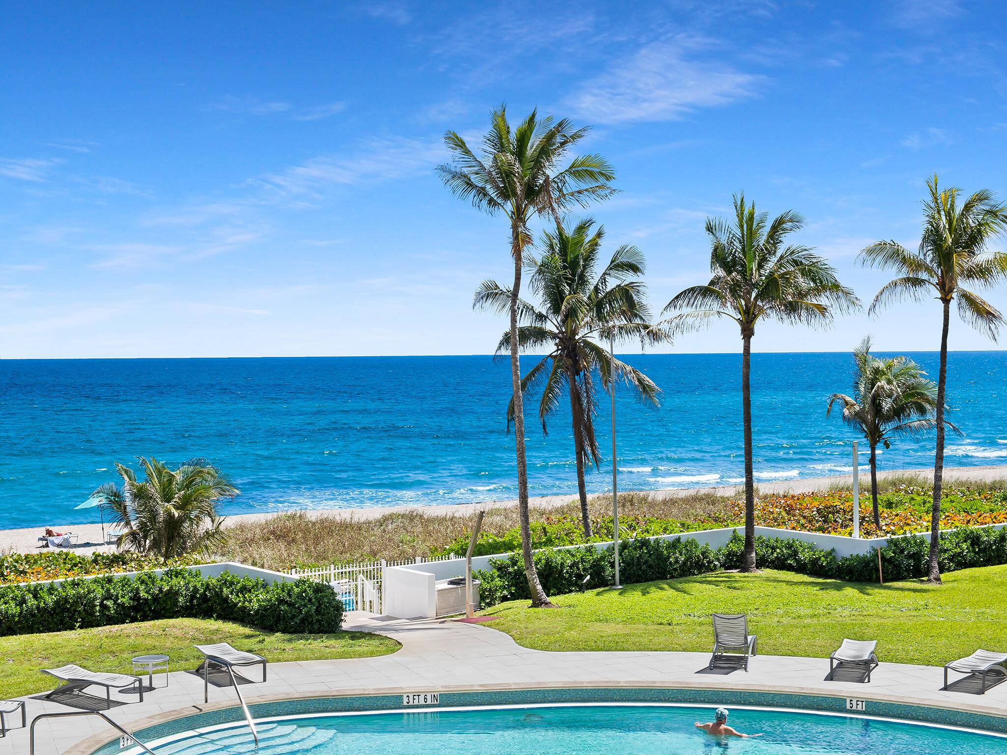 This condo boasts a direct ocean exposure, with over 1, 900 square feet air conditioned space plus large oceanfront balcony, with higher ceilings than most 8.