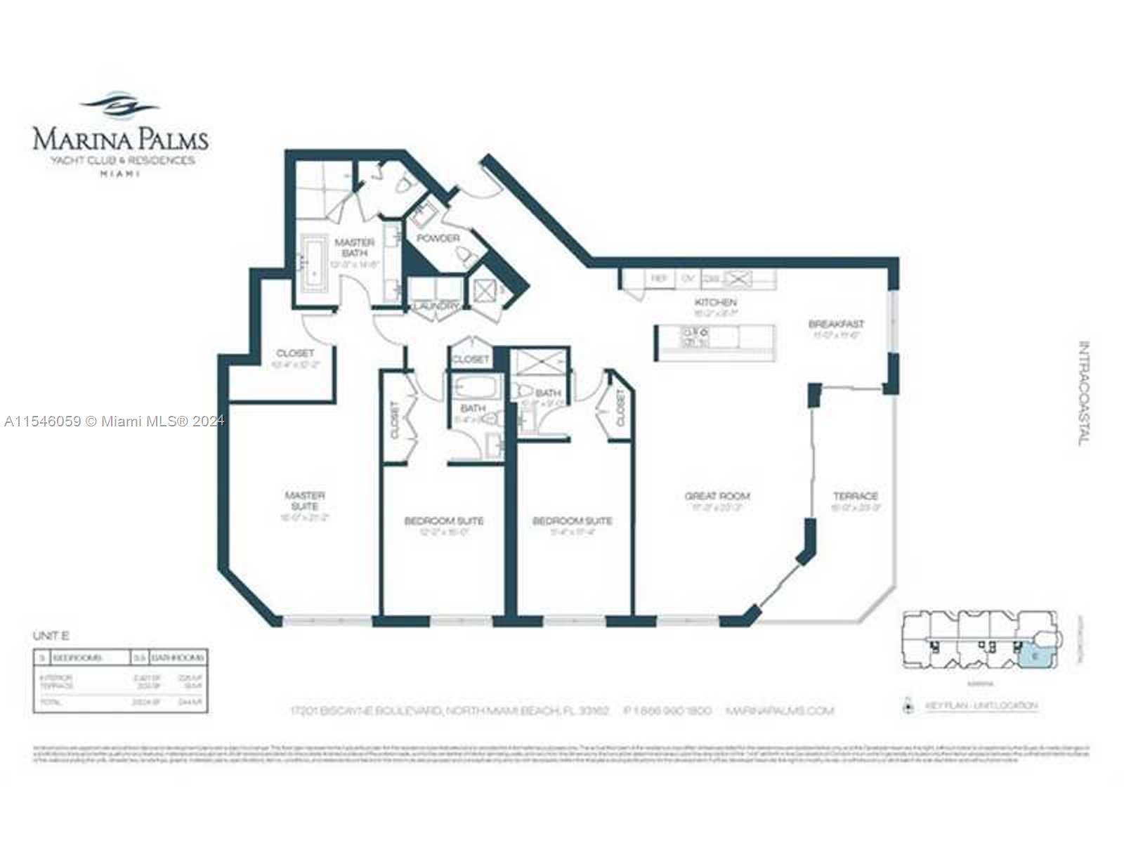 Luxury corner unit at the Marina Palms Residences, spacious 2, 421 sq.