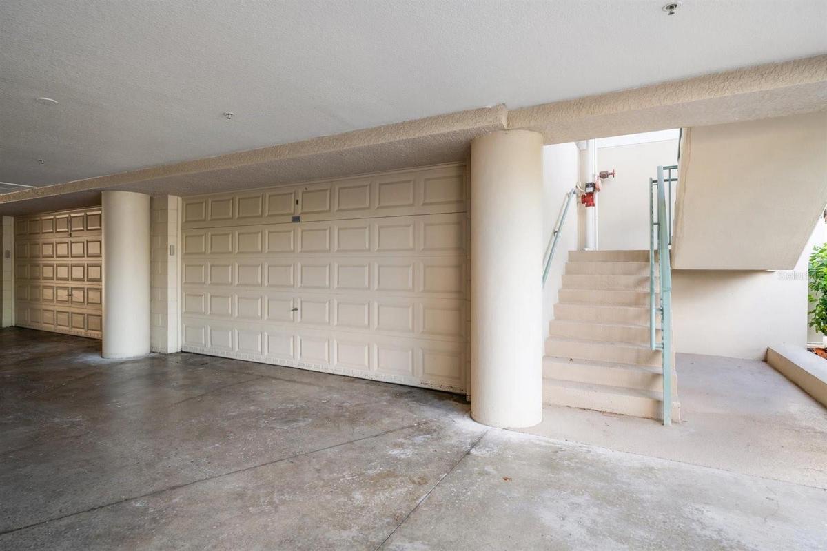 two car (580sq.ft) over sized garage w/built-in storage