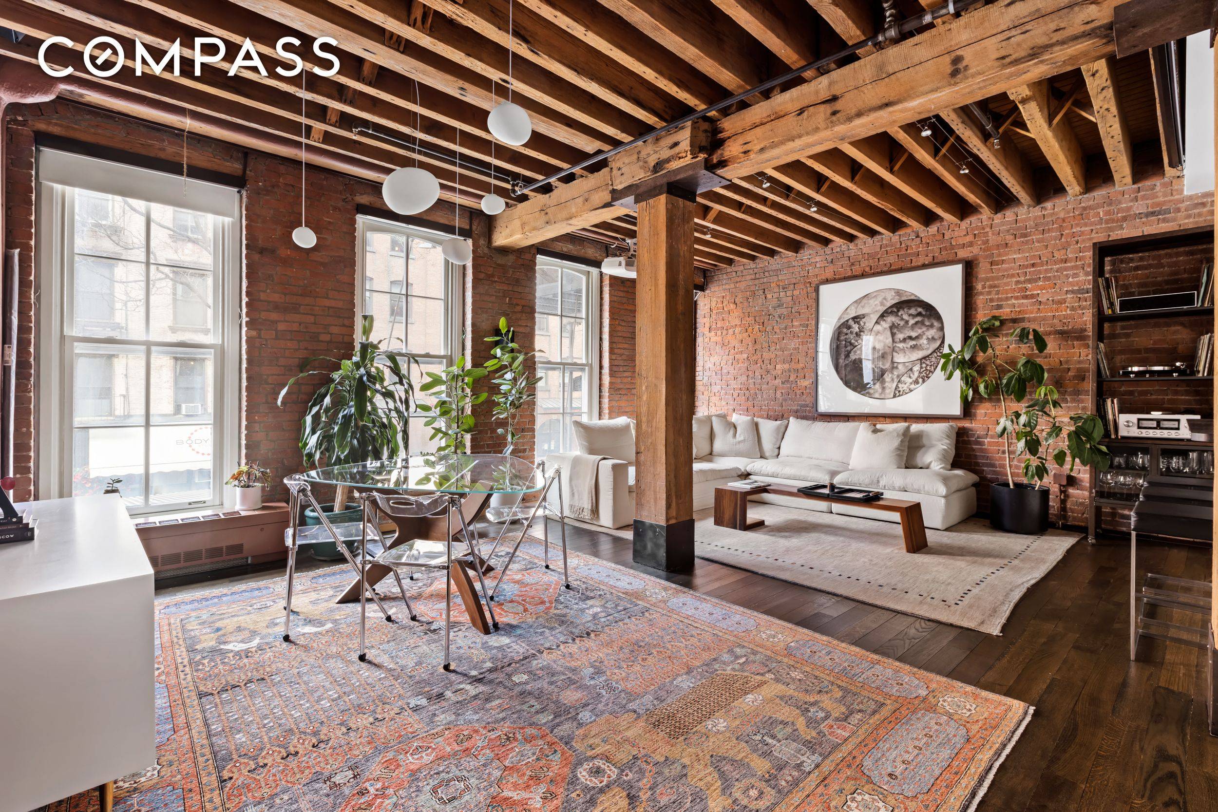 Authentic 2 BD 2 BA renovated loft with private terrace in prime Tribeca Historic District.