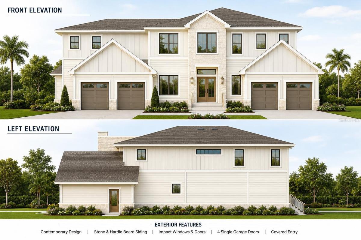 Front and Left Elevation Rendering
