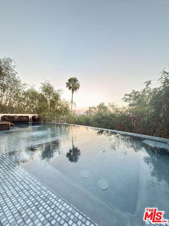newly tiled infinity pool