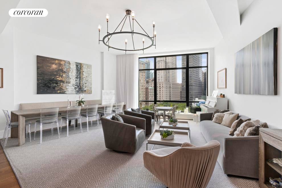 Designed by world renowned designer Alan Wanzenberg, welcome home to the coveted 10 Madison Square West.