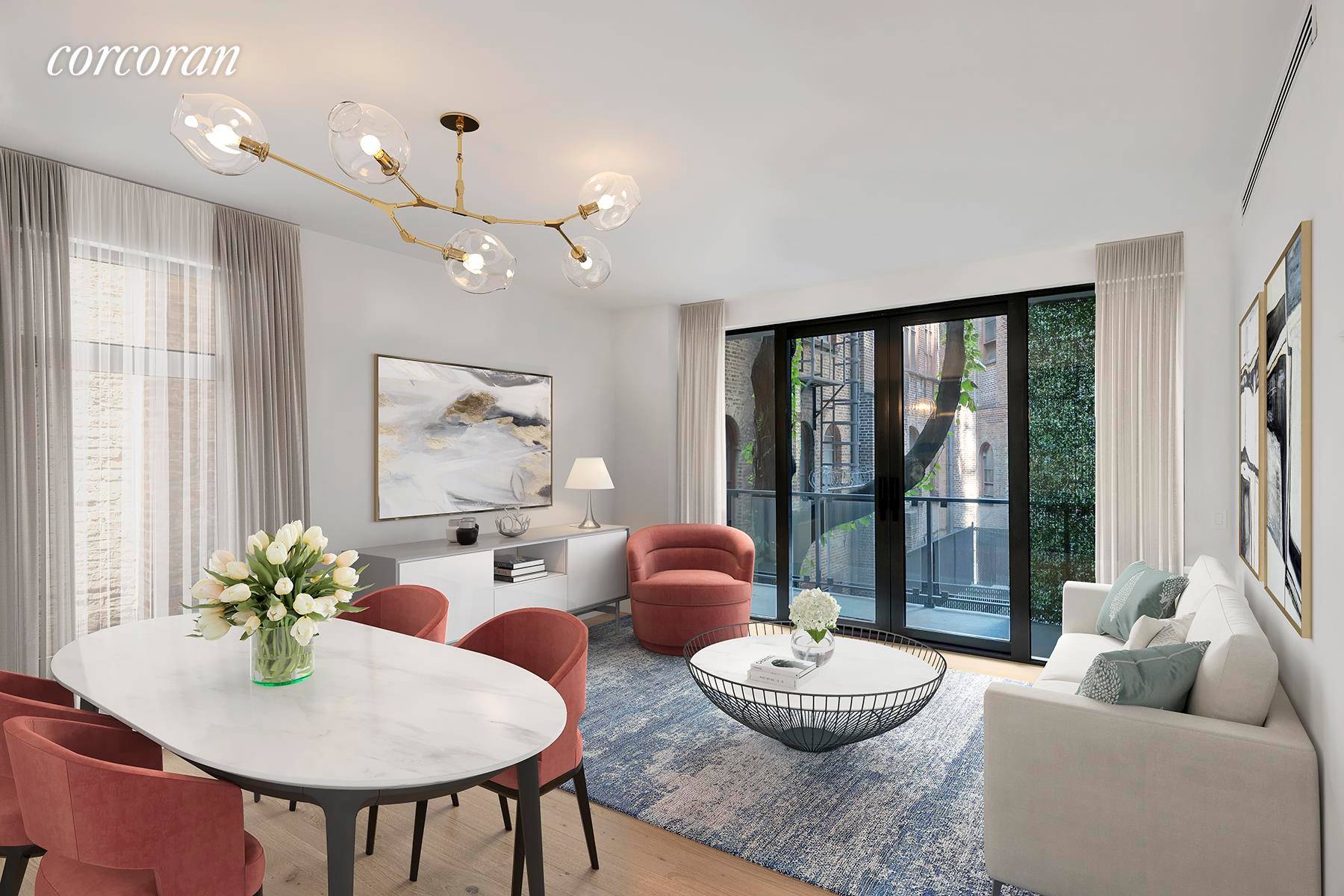 Residence 404 at Hillrose28 is a north facing 729 SF one bedroom and one bath home with a 123 SF terrace that sits quietly above a historic and preserved church ...