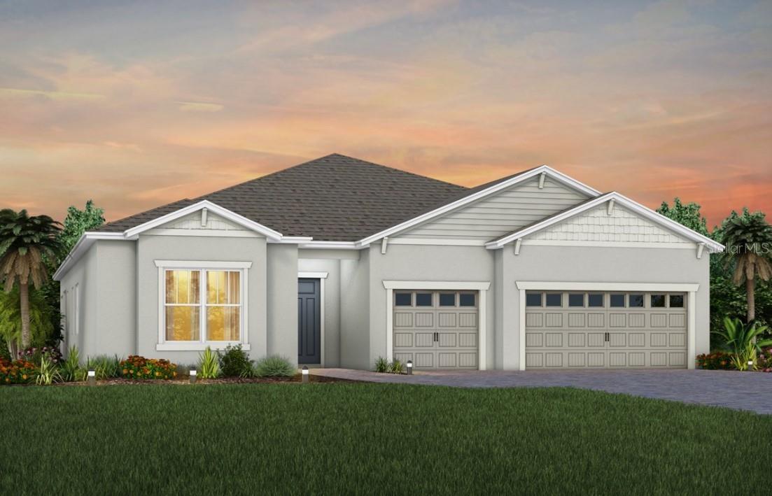 Exterior Design. Artistic rendering for this new construction home. Pictures are for illustrative purposes only. Elevations, colors and options may va