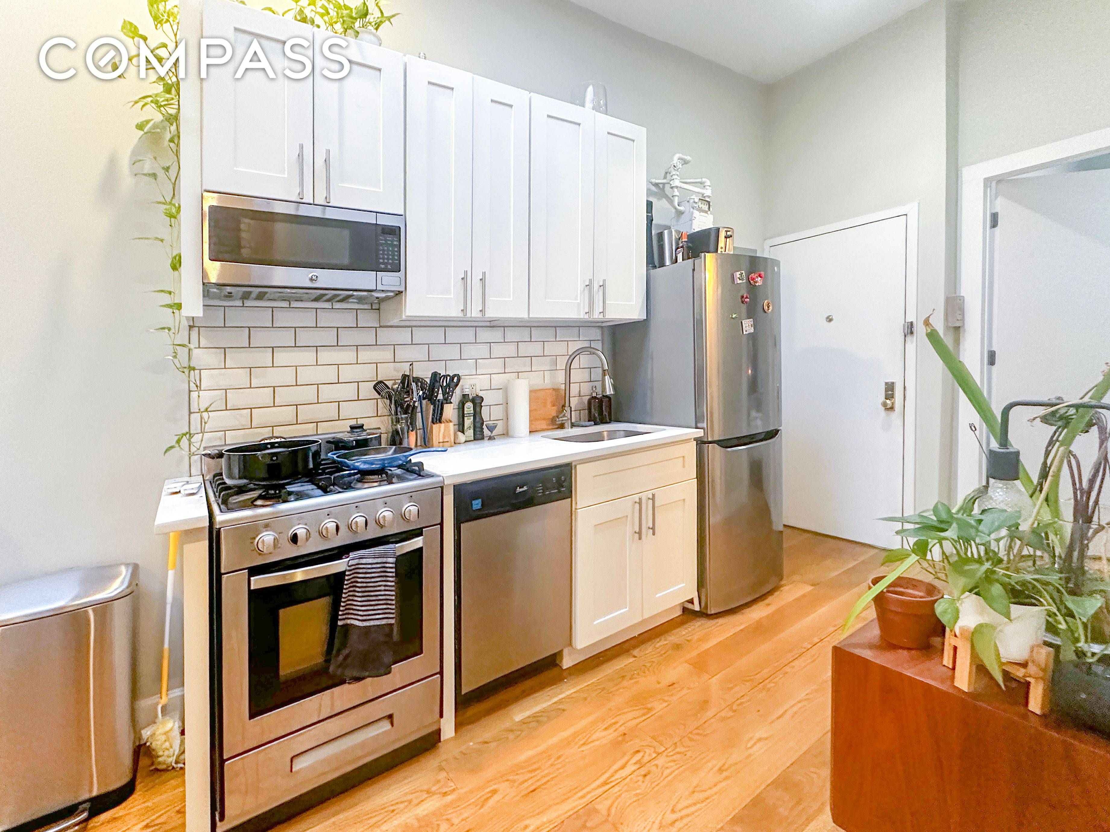 Prime Nolita SoHo 2 bedroom 1 bath with Skylights and extra TALL ceilings for a lofty feel and lots of natural light Renovated kitchen and stainless steel appliances.