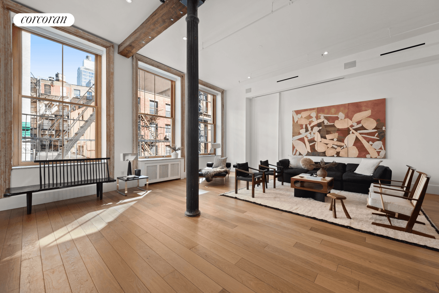 A true Extra Wide Tribeca Loft, this flawlessly renovated home features coveted original details highlighted by premier designer updates to create one of the finest three bedroom, two and a ...