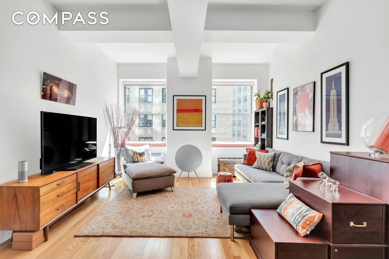 This spacious loft has 11 foot ceilings and an expansive layout.