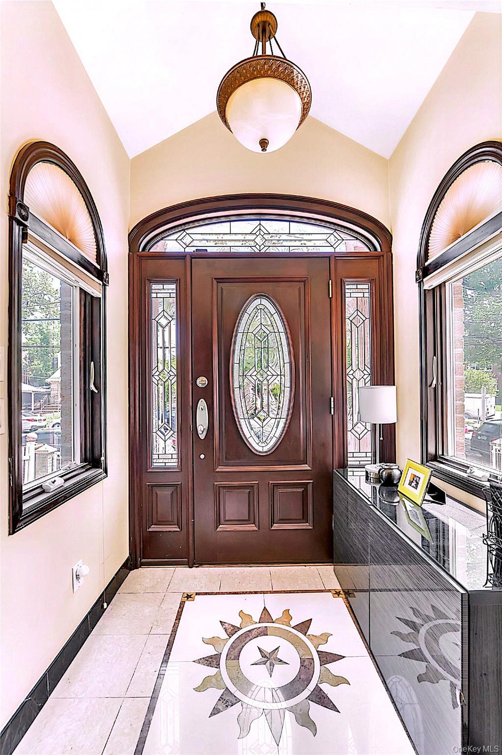 Unique designed tile in the entry foyer