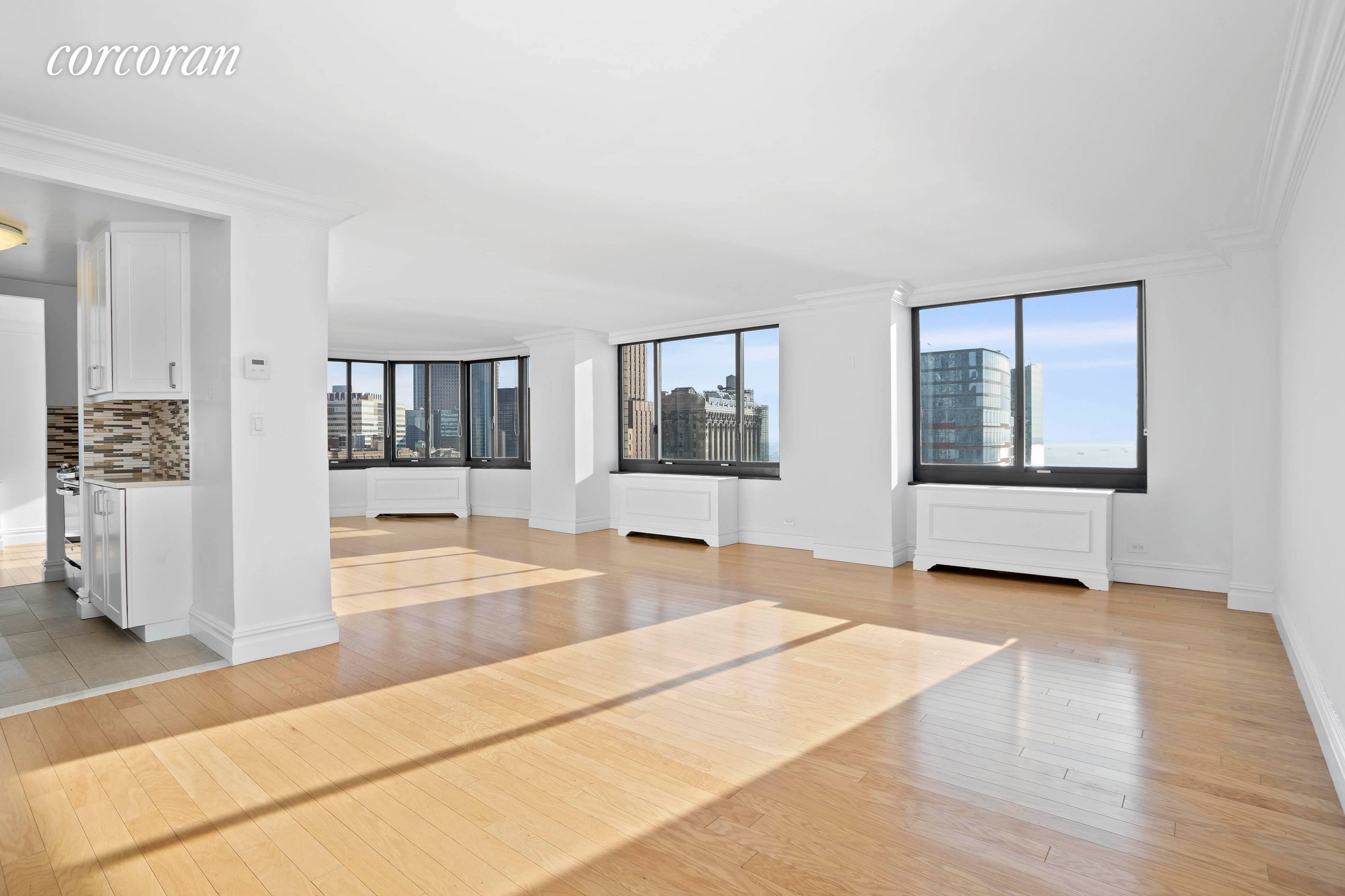 This SE facing 2BR 2. 5BA unit features a generously proportioned open concept living space and hardwood floors.