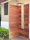Outdoor shower by outdoor kitchen