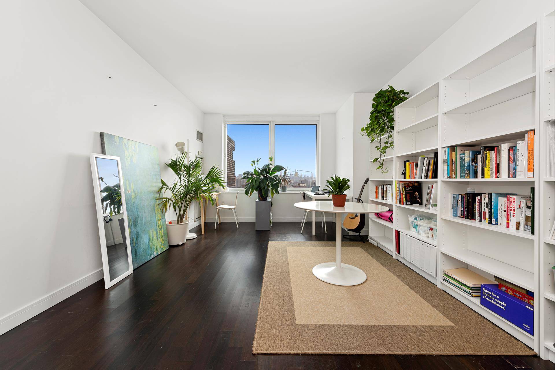 The spectacular, unobstructed skyline views of Manhattan and Brooklyn, providing an abundance of natural light to the open living space of this charming modern apartment, this stunning 1BR 1BA features ...