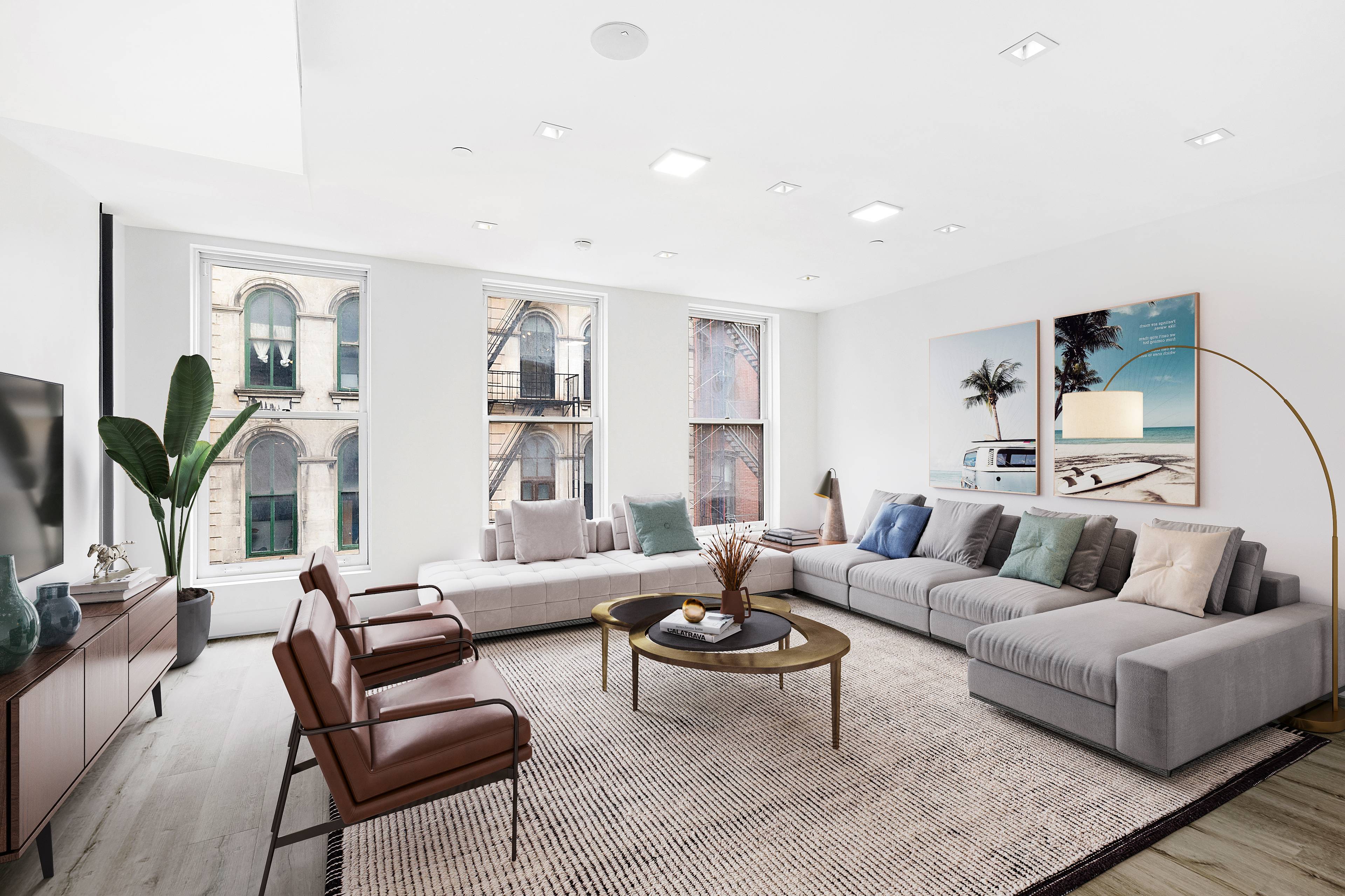 This brand new, full floor Tribeca loft offers 2 Bedrooms, 2 Bathrooms keyed elevator, and a private patio on Walker Street.