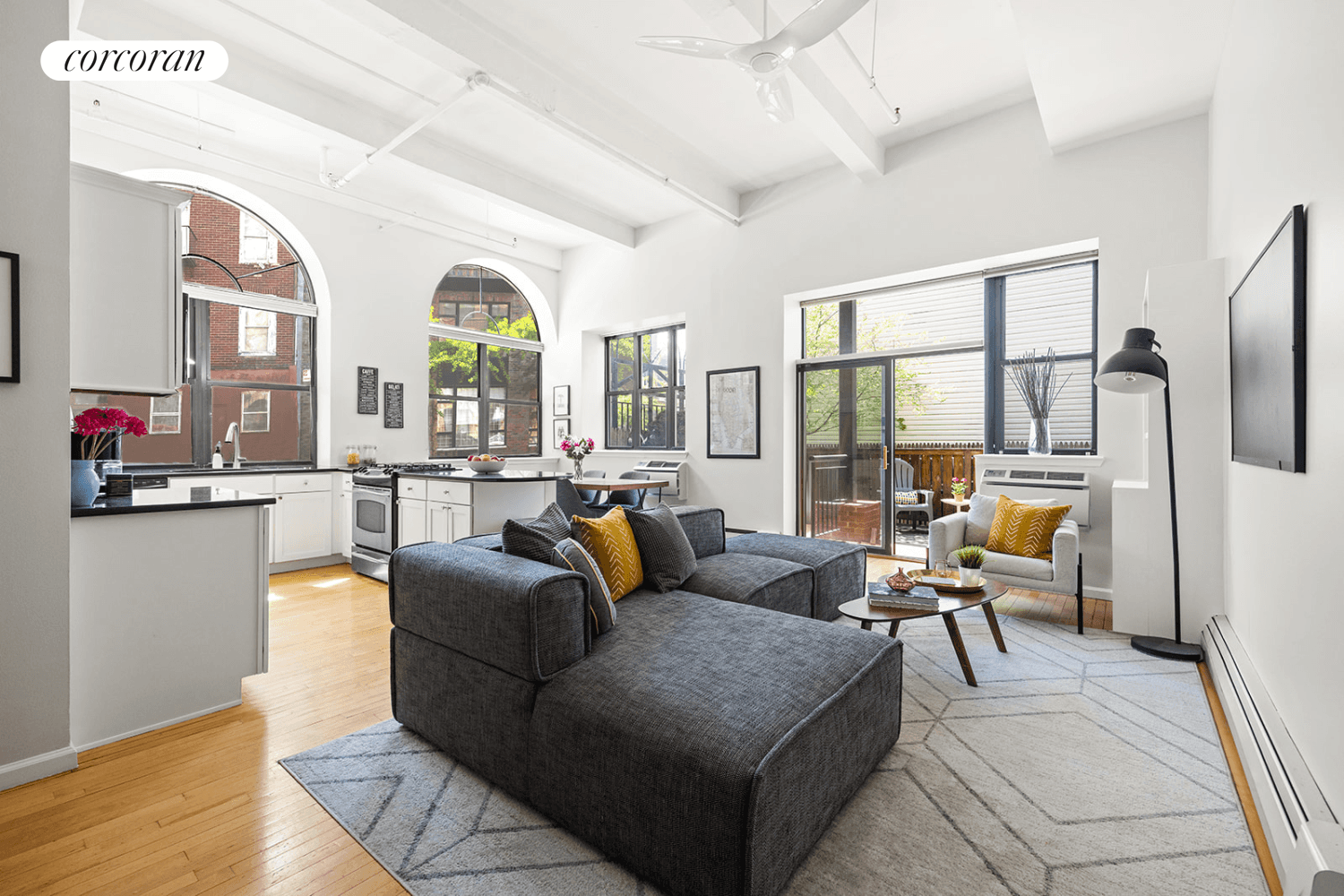 This sprawling, one of a kind three bedroom, two bath loft apartment offers over 1425 square feet of living space plus a 400 square foot PRIVATE GARDEN PATIO.